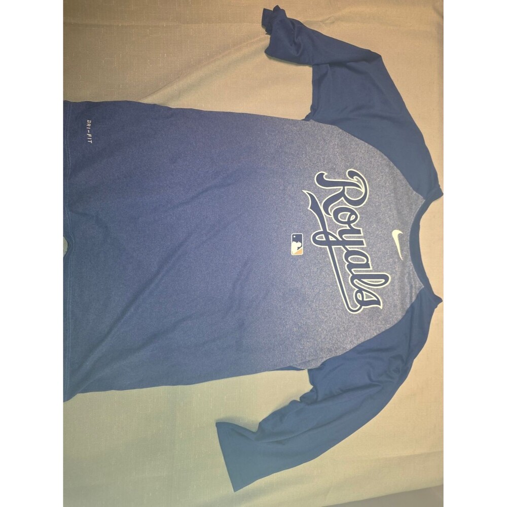 Nike Royals Men's Two-Tone Blue Raglan Crewneck Size L